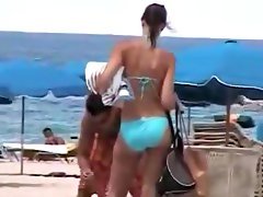 Moist butt blue bikini miami beach
